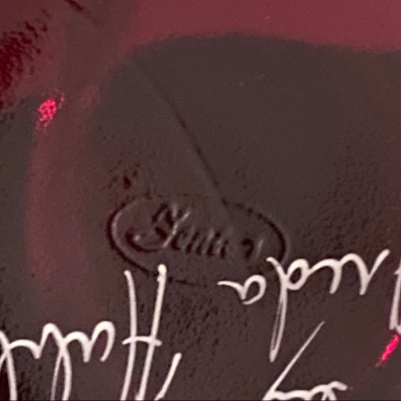 Fenton cranberry hand painted basket - Picture 10 of 13